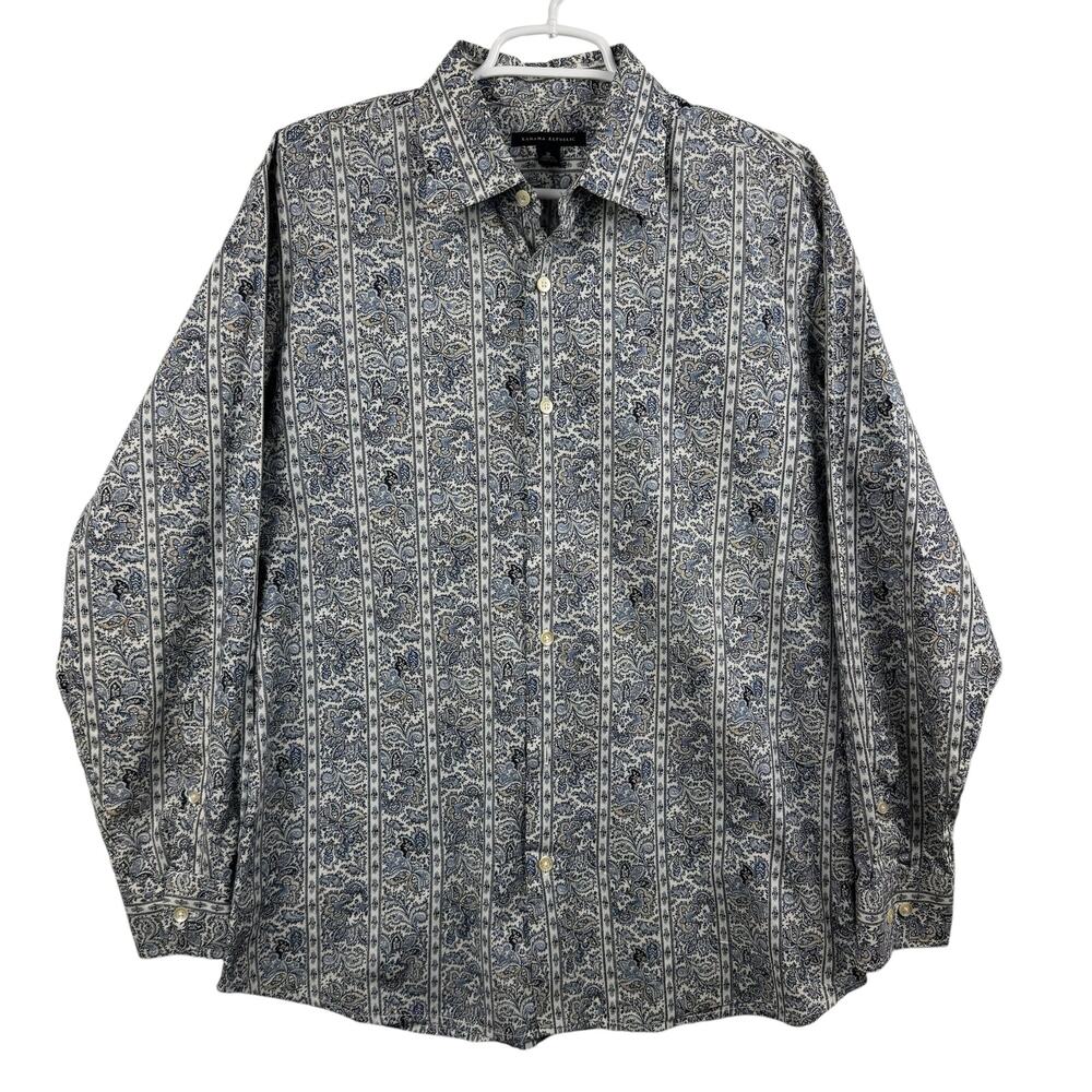Banana‎ Republic Mens Paisley Stripe Long Sleeve Button Down Shirt Size Medium
